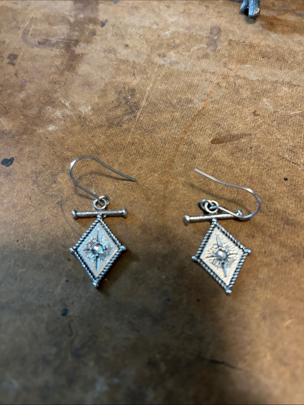 Unbranded Silver Earrings with Detailed, Intricate Dangles and Shining Stars